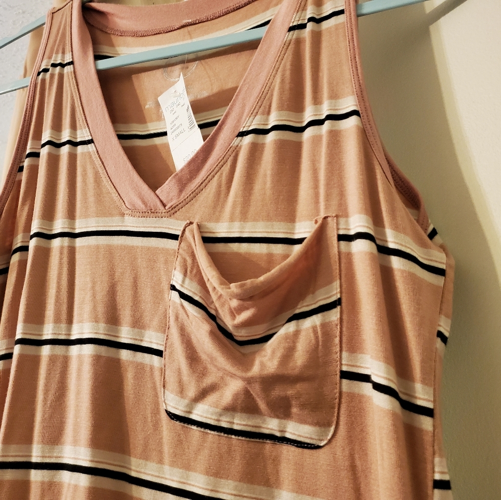 Maurice pink striped sleeveless top